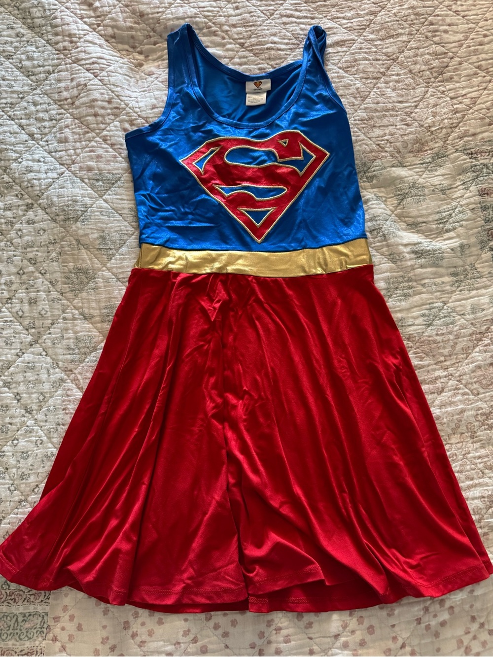 DC Comics Supergirl Dress in Blue, Red & Gold